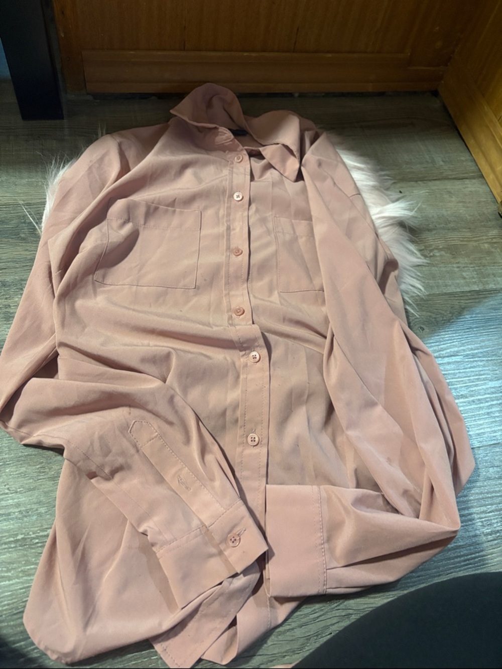 Soft Blush Button-Up Shirt